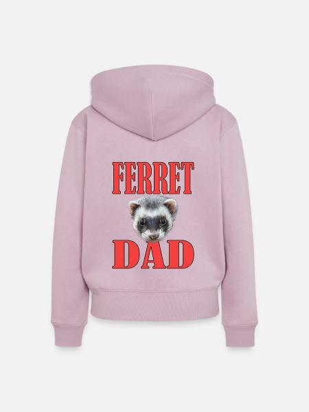 Frettchen Papa - Frauen Premium Bio Zip Hoodie - Altrosa