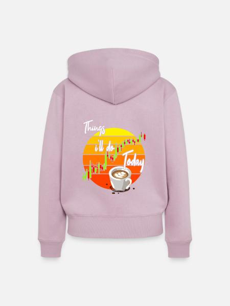 Kaffee und Trading - Frauen Premium Bio Zip Hoodie - Altrosa