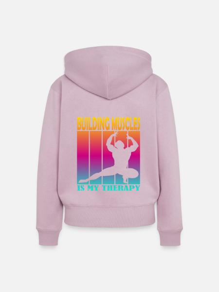 Building Muscles is My Therapy - Frauen Premium Bio Zip Hoodie - Altrosa