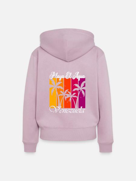 Playa El Aqua Venezuela - Frauen Premium Bio Zip Hoodie - Altrosa