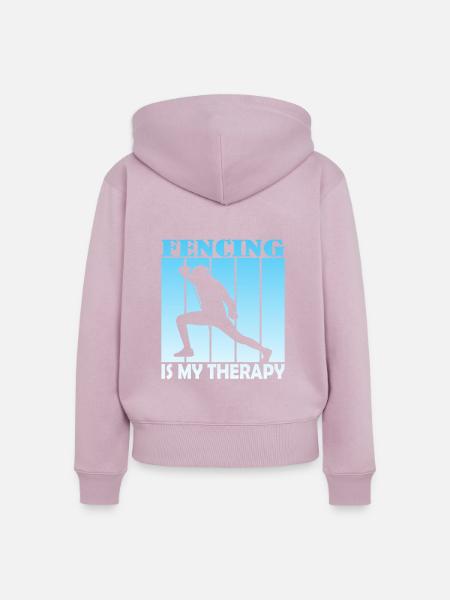 fencing is my therapy - Frauen Premium Bio Zip Hoodie - Altrosa