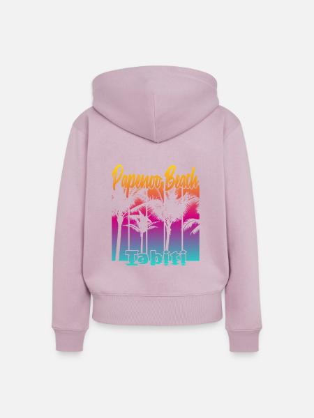 Papenoo Beach Tahiti - Frauen Premium Bio Zip Hoodie - Altrosa