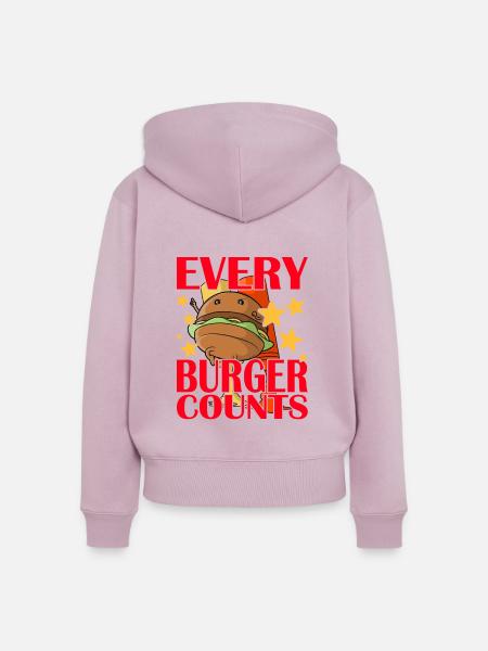 Every Burger Counts - Frauen Premium Bio Zip Hoodie - Altrosa