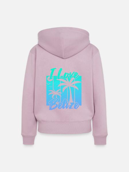 Ich liebe Belize - Frauen Premium Bio Zip Hoodie - Altrosa