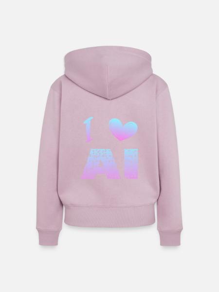 i love ai - Frauen Premium Bio Zip Hoodie - Altrosa