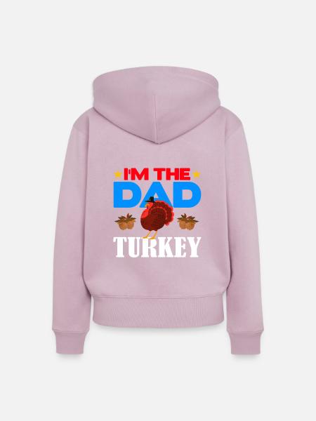 I'm the Dad Turkey - Frauen Premium Bio Zip Hoodie - Altrosa