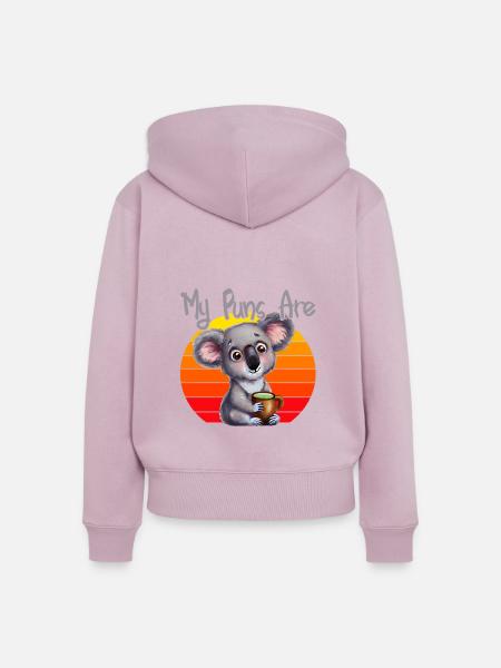 my puns are koala tea - Frauen Premium Bio Zip Hoodie - Altrosa