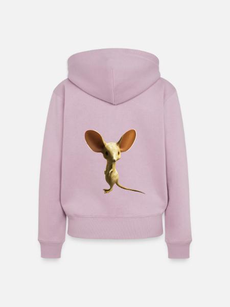 Niedliches Langohr-Jerboa Design - Frauen Premium Bio Zip Hoodie - Altrosa