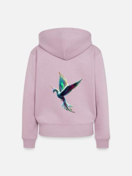 Einhorn Vogel - Frauen Premium Bio Zip Hoodie - Altrosa