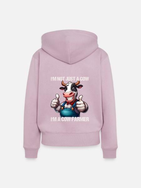 Bauer Kuh - Frauen Premium Bio Zip Hoodie - Altrosa