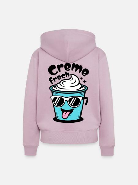 Crème Frech - Frauen Premium Bio Zip Hoodie - Altrosa