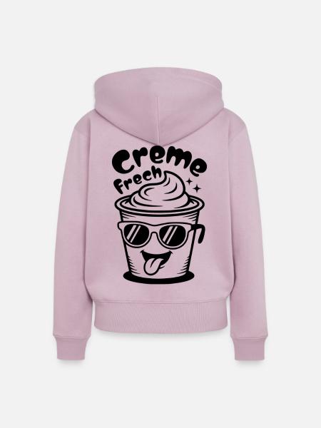 Crème Frech - Frauen Premium Bio Zip Hoodie - Altrosa