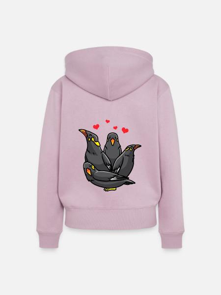 Beo Vogel Mynah Vogelliebhaber - Frauen Premium Bio Zip Hoodie - Altrosa