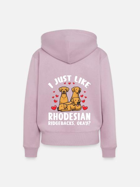 Rhodesian Ridgeback Hund - Frauen Premium Bio Zip Hoodie - Altrosa