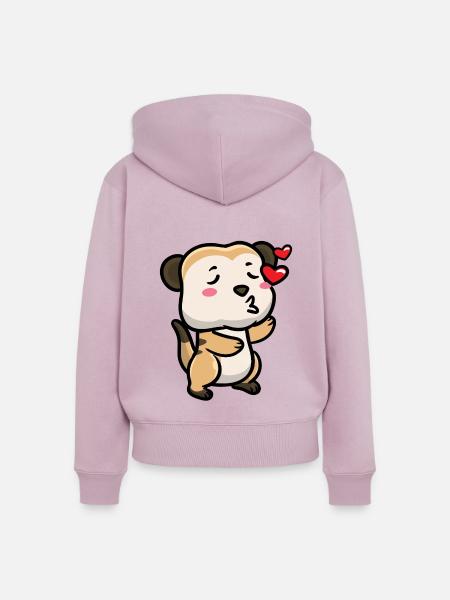 Erdmännchen Tierliebhaber Erdmännchenliebhaber - Frauen Premium Bio Zip Hoodie - Altrosa