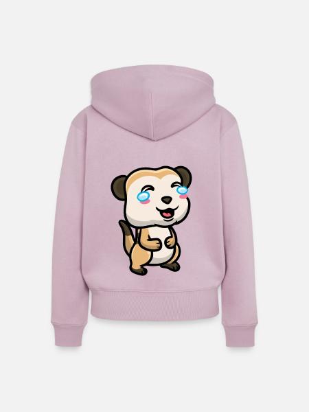 Erdmännchen Tierliebhaber Erdmännchenliebhaber - Frauen Premium Bio Zip Hoodie - Altrosa