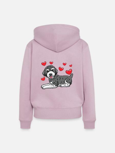 Schnoodle Hund - Frauen Premium Bio Zip Hoodie - Altrosa