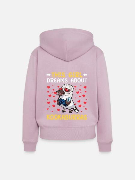 Lachender Hans Vogel Jägerliest - Frauen Premium Bio Zip Hoodie - Altrosa