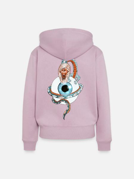 Yaldaboath-Kosmologie - Frauen Premium Bio Zip Hoodie - Altrosa