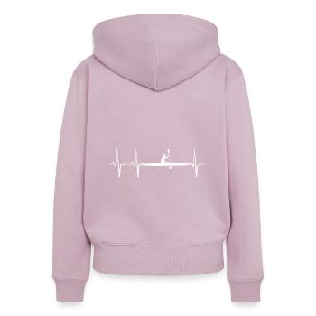 Roeien Peddelkano Hartslag Ekg Watersport Rud - Vrouwen Premium Bio ziphoodie - oudroze - Achter - Julia (174cm)