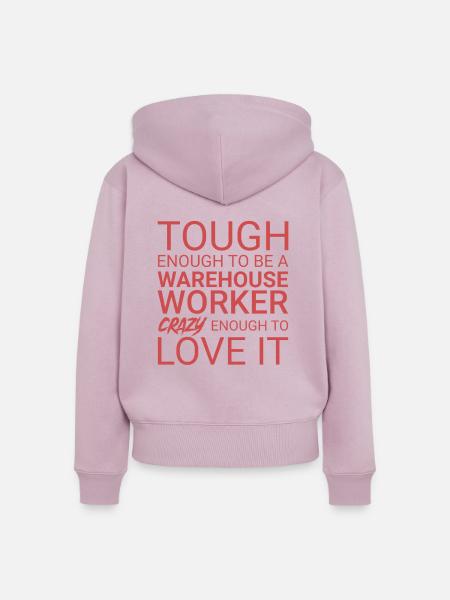 Warehouse Worker Crazy - Frauen Premium Bio Zip Hoodie - Altrosa