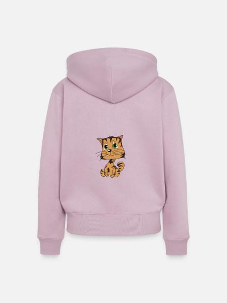 süße getigerte Katze - Frauen Premium Bio Zip Hoodie - Altrosa