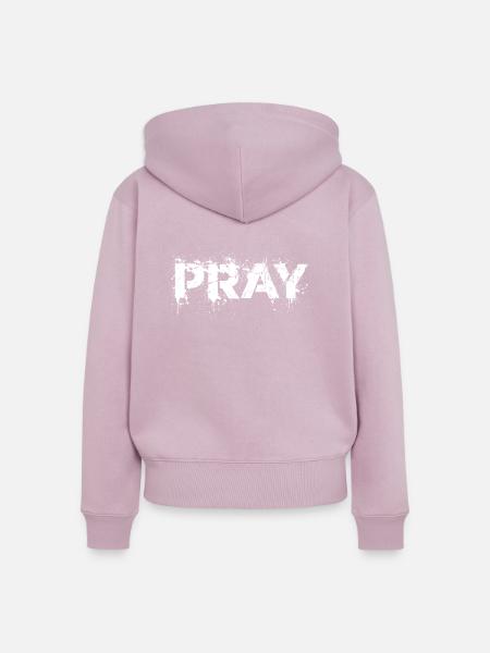 Pray distressed - Frauen Premium Bio Zip Hoodie - Altrosa