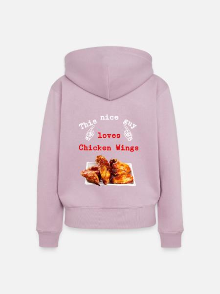 Chicken Wings - Frauen Premium Bio Zip Hoodie - Altrosa