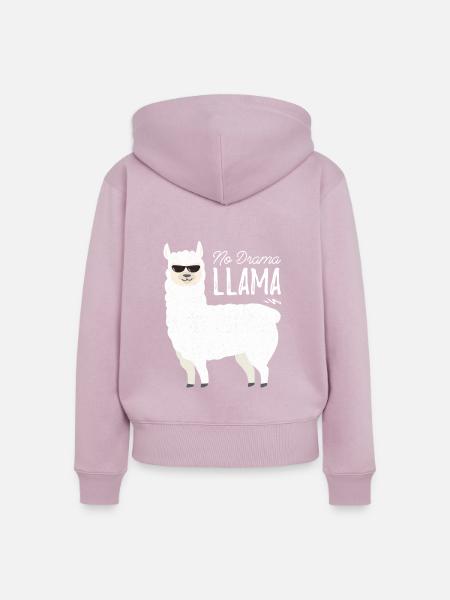 No drama llama - Frauen Premium Bio Zip Hoodie - Altrosa