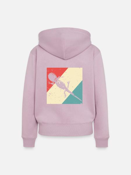 Salamander Gecko retro Style - Frauen Premium Bio Zip Hoodie - Altrosa
