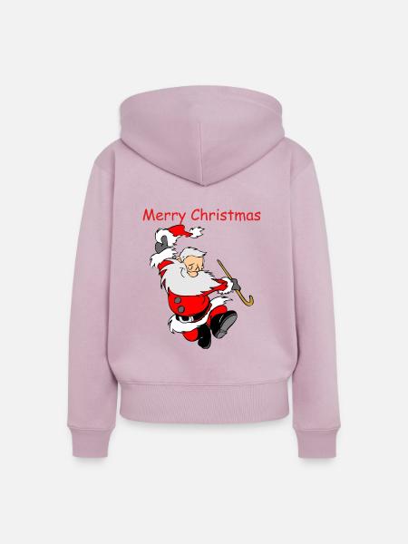 Weihnachtsmann - Frauen Premium Bio Zip Hoodie - Altrosa