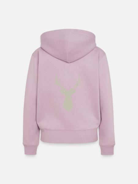 Hirsch Geweih in silber - Frauen Premium Bio Zip Hoodie - Altrosa