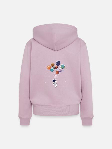 planet balloon - Frauen Premium Bio Zip Hoodie - Altrosa