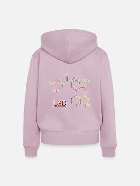 Acid LSD Psychedelisch Drogen Molekül - Frauen Premium Bio Zip Hoodie - Altrosa