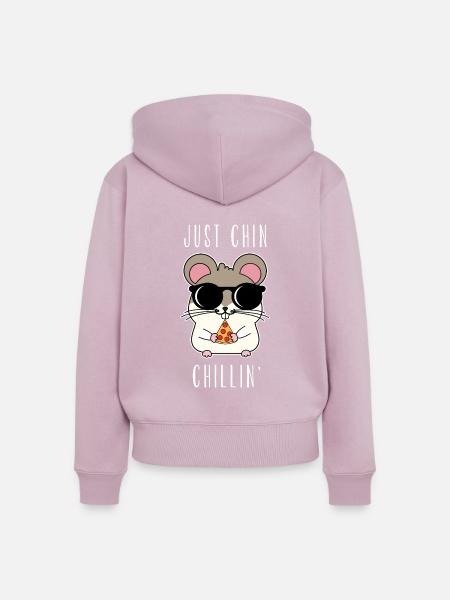 chinchilla - Frauen Premium Bio Zip Hoodie - Altrosa