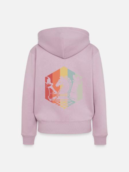 Retro Schach - Frauen Premium Bio Zip Hoodie - Altrosa