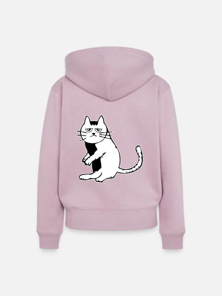 katze müde - Frauen Premium Bio Zip Hoodie - Altrosa