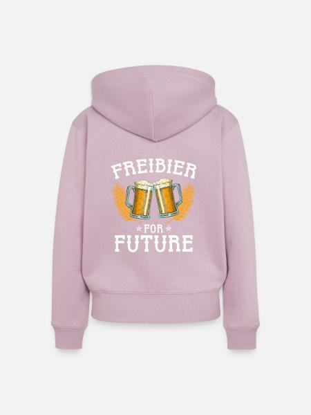 Freibier for future - Frauen Premium Bio Zip Hoodie - Altrosa