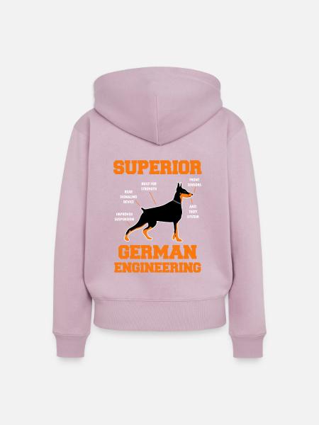 dobermann - Frauen Premium Bio Zip Hoodie - Altrosa