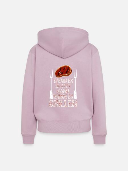 Grillen BBQ - Frauen Premium Bio Zip Hoodie - Altrosa