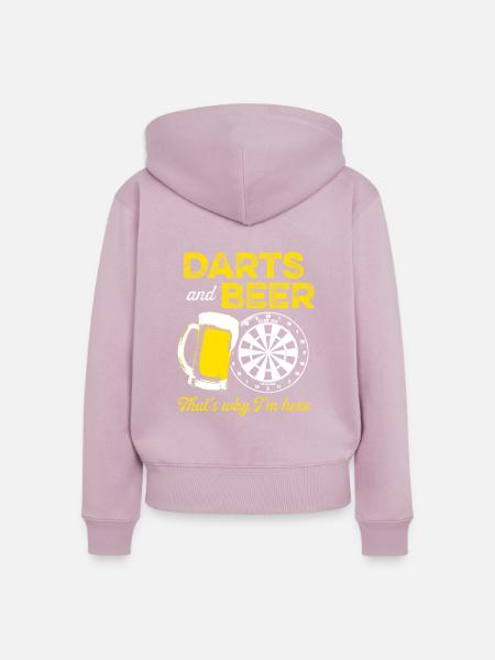 Darts Dart und Bier - Frauen Premium Bio Zip Hoodie - Altrosa