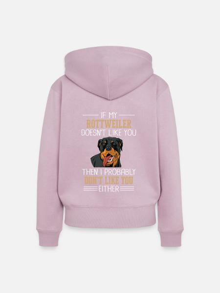 Rottweiler Hund - Frauen Premium Bio Zip Hoodie - Altrosa