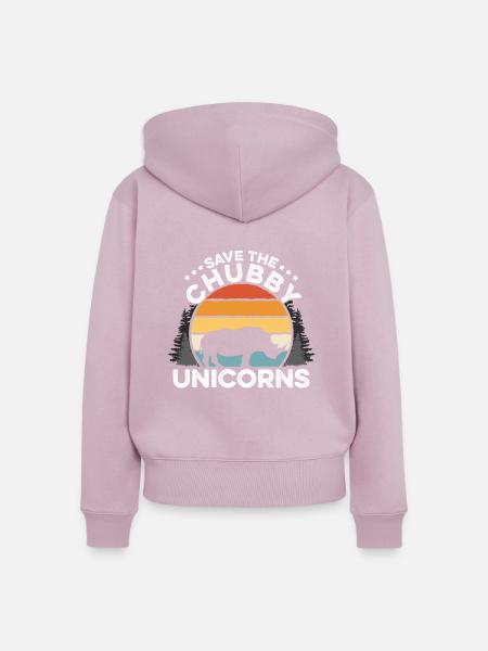Nashorn Rhinozeros - Frauen Premium Bio Zip Hoodie - Altrosa