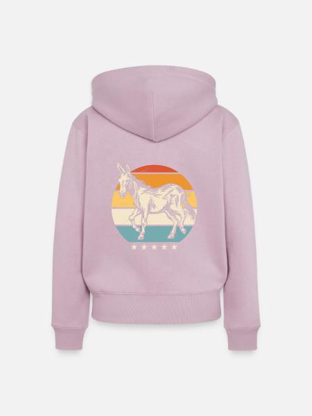 Esel Donkey Tier - Frauen Premium Bio Zip Hoodie - Altrosa