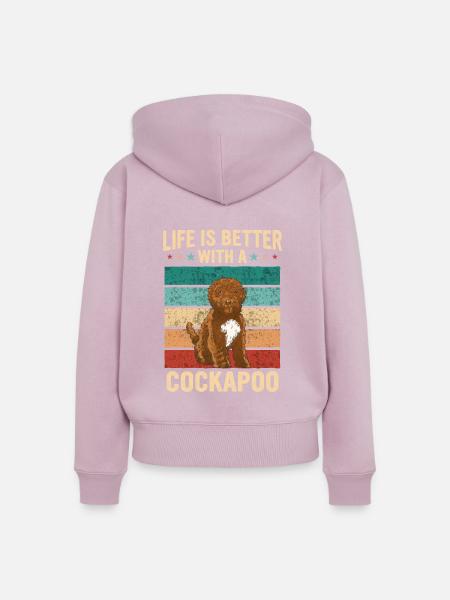 Cockapoo Hund - Frauen Premium Bio Zip Hoodie - Altrosa