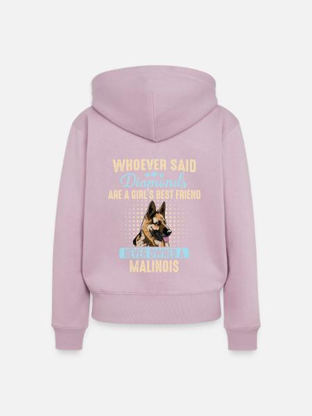 Malinois Hund - Frauen Premium Bio Zip Hoodie - Altrosa