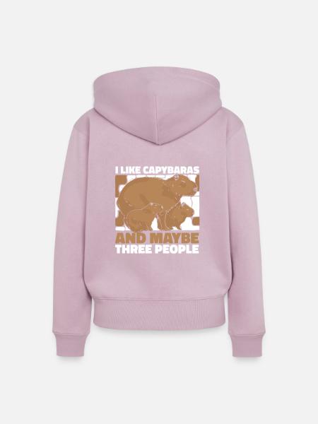 Capybara Nagetier Tier - Frauen Premium Bio Zip Hoodie - Altrosa