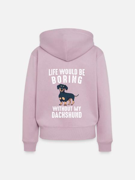 Dackel Hund - Frauen Premium Bio Zip Hoodie - Altrosa