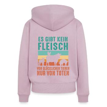 Vegetarier Veganer Tierschutz Tierrecht Veggie - Frauen Premium Bio Zip Hoodie - Altrosa - Hinten - Julia (174cm)