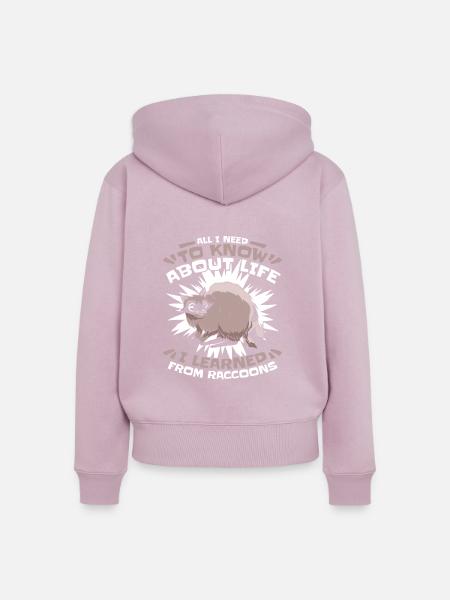 Waschbär - Frauen Premium Bio Zip Hoodie - Altrosa